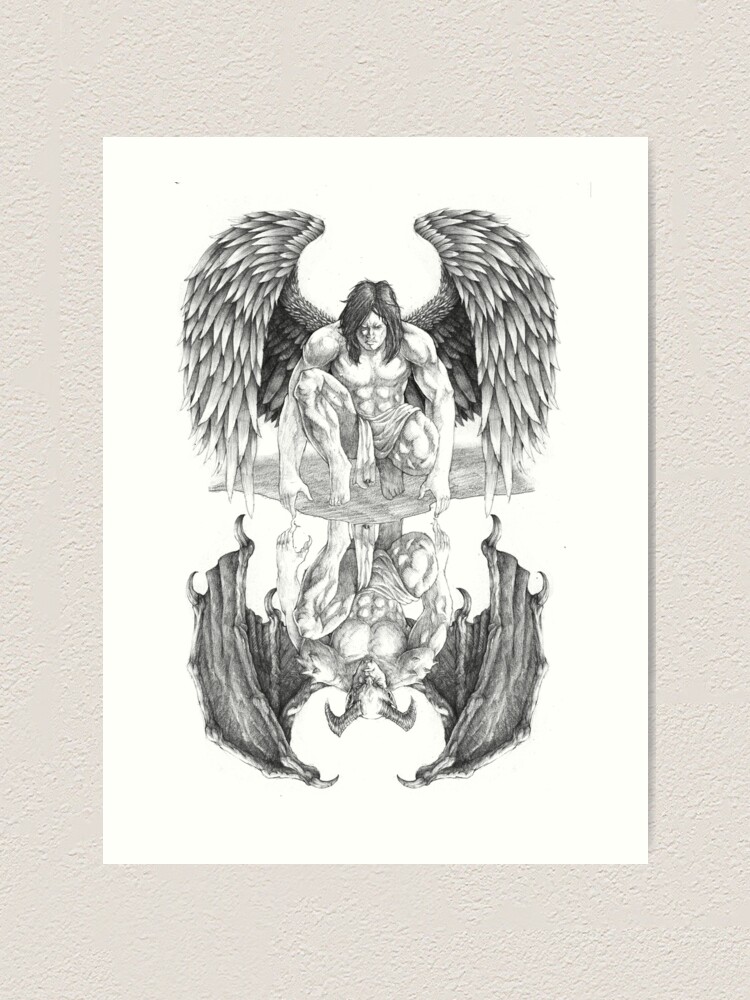 Premium Vector | Sketches of mythological angel and demon wings