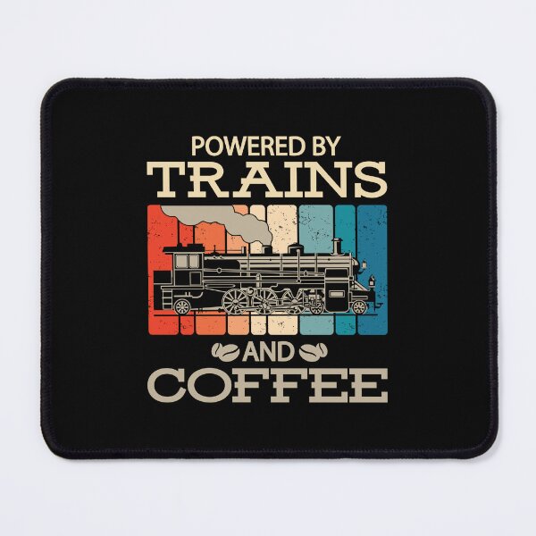 Item preview, Powered By Trains And Coffee Funny Trains Spotter designed and sold by GravitiTees.