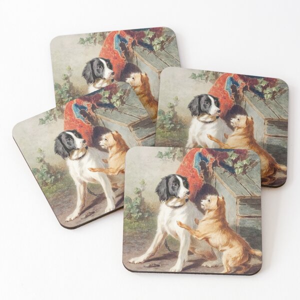Item preview, Two dogs by a kennel by Conradijn Cunaeus designed and sold by InHerits.