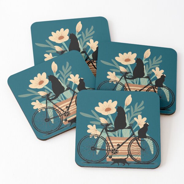 Item preview, Three Black Cats, a Bicycle and a Pot with Flowers designed and sold by Smart-Arts.