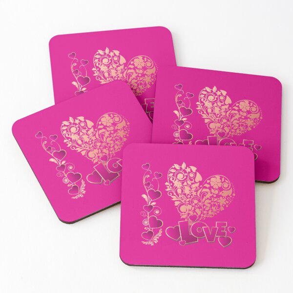 Item preview, Modern LOVE!  (Pink on Hot Pink) designed and sold by PawsitiveMum.