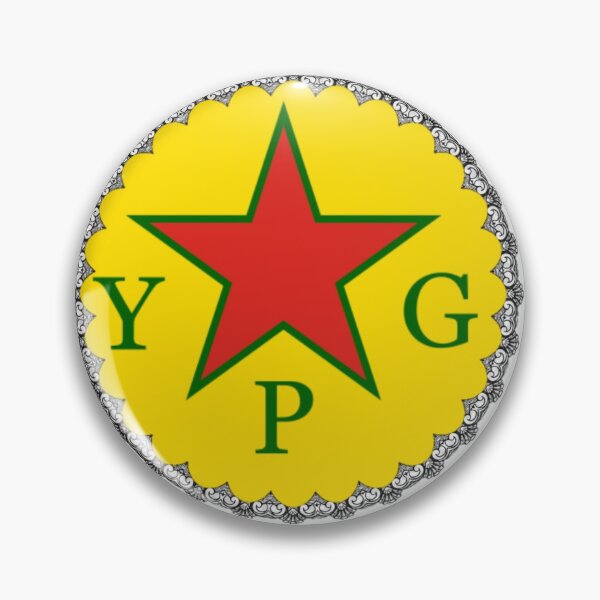 Artikelvorschau, YPG-Flagge geschmückt kreisförmig entworfen und verkauft von KurdishShops.