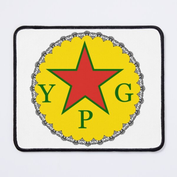 Artikelvorschau, YPG-Flagge geschmückt kreisförmig entworfen und verkauft von KurdishShops.