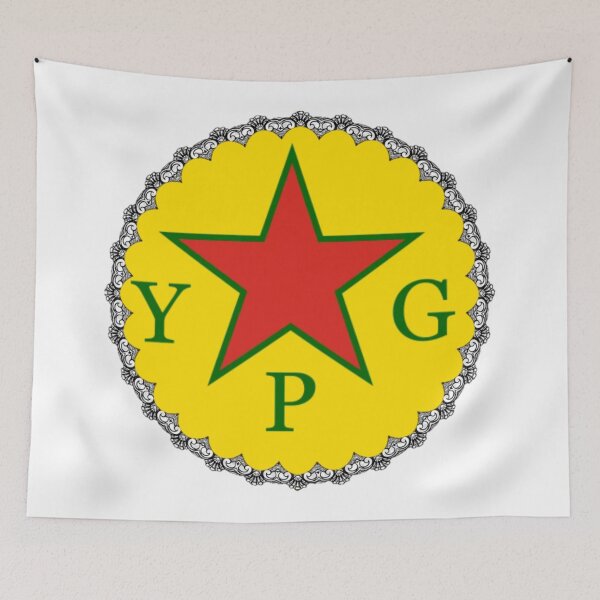 Item preview, YPG flag decorated circular  designed and sold by KurdishShops.