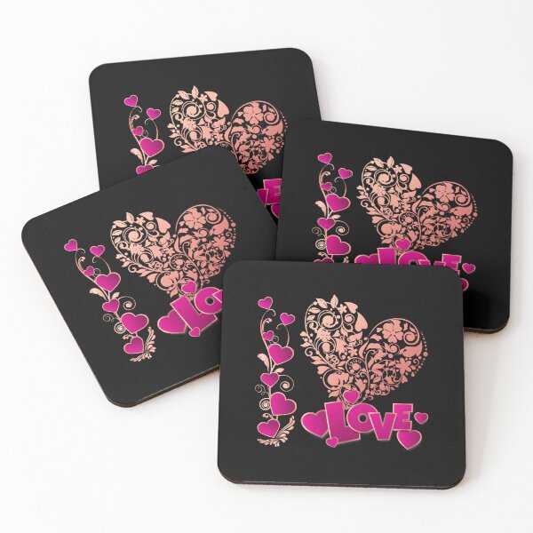 Item preview, Modern LOVE!  (Pink on Black) designed and sold by PawsitiveMum.