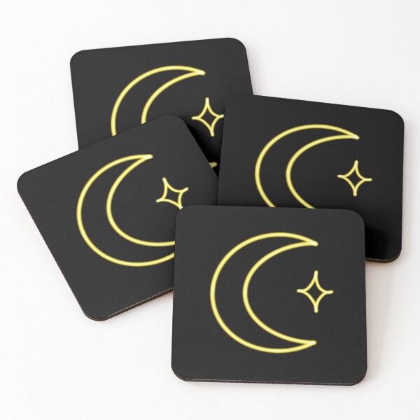 Item preview, Neon Yellow Moon and Star designed and sold by thesnowwhyte.