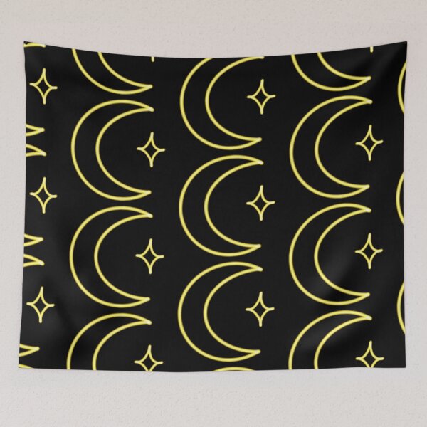 Item preview, Neon Yellow Moon and Star designed and sold by thesnowwhyte.