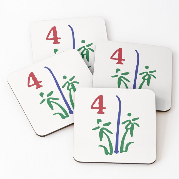 Item preview, Season Flower Hua 4 Bamboo 竹 Tile. It's Mahjong Time! designed and sold by teeworthy.