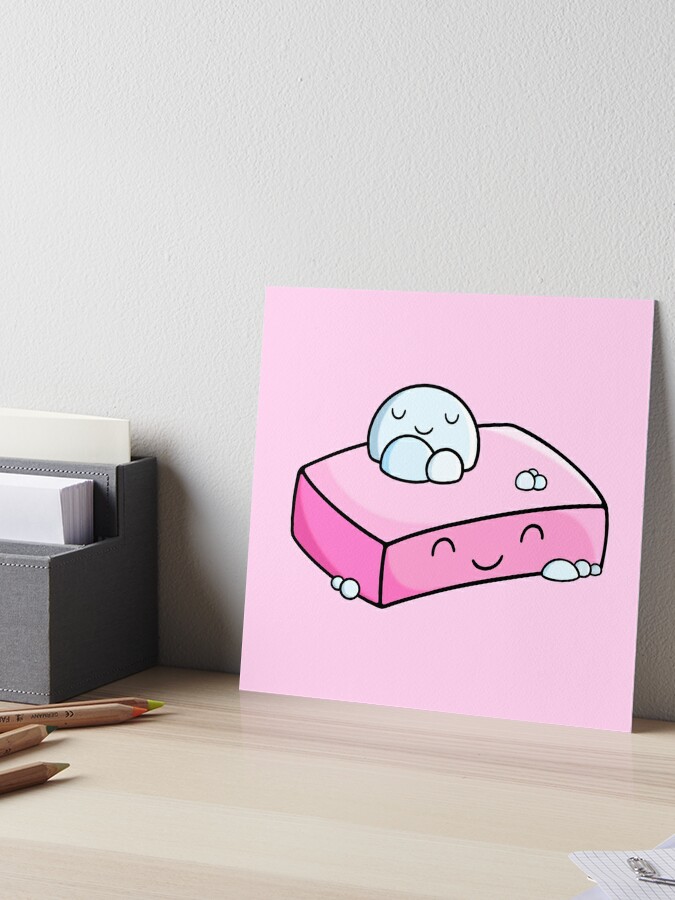 Cute Dish Soap and Sponge Art Board Print for Sale by Sam Spencer