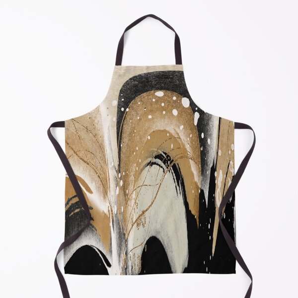 Item preview, Abstract Arches in Neutral Gold Ochre and Dark Charcoal designed and sold by simplydesignart.