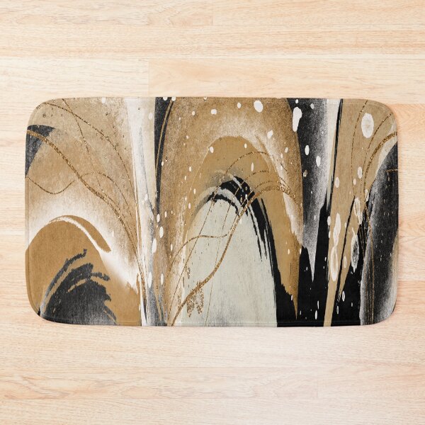 Item preview, Abstract Arches in Neutral Gold Ochre and Dark Charcoal designed and sold by simplydesignart.