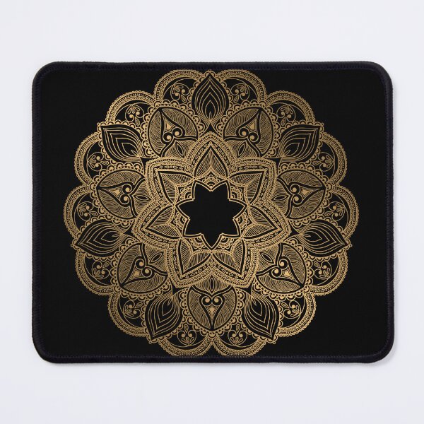 Item preview, Bohemian Shiny Gold Mandala On Black designed and sold by Vic Torys ☆.
