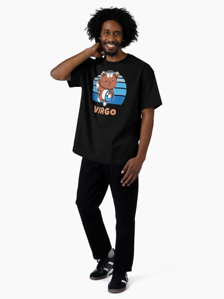 Thumbnail 4 of 7, Oversized T-Shirt, Zodiac Sign Virgo Cute Cat Kawaii designed and sold by brandoseven.