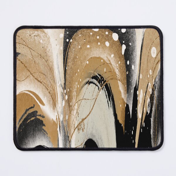 Item preview, Abstract Arches in Neutral Gold Ochre and Dark Charcoal designed and sold by simplydesignart.