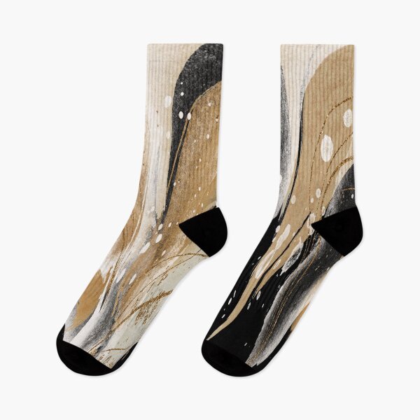 Item preview, Abstract Arches in Neutral Gold Ochre and Dark Charcoal designed and sold by simplydesignart.