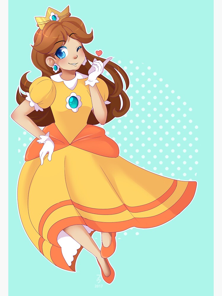 Download "Princess Daisy" Sticker by Fuu-Kuma | Redbubble