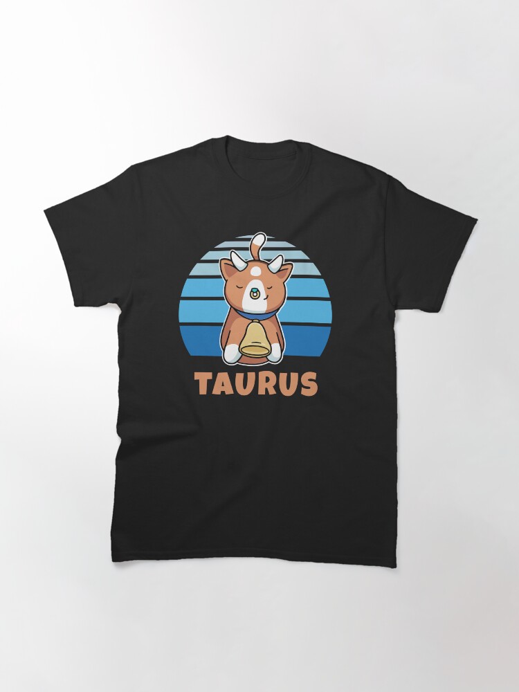 Thumbnail 3 of 7, Classic T-Shirt, Zodiac Sign Taurus Cute Cat Kawaii designed and sold by brandoseven.