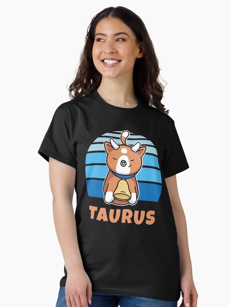 Thumbnail 2 of 7, Classic T-Shirt, Zodiac Sign Taurus Cute Cat Kawaii designed and sold by brandoseven.