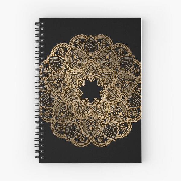 Item preview, Bohemian Shiny Gold Mandala On Black designed and sold by Vic Torys ☆.