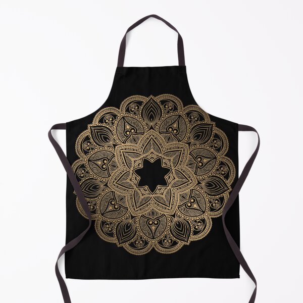 Item preview, Bohemian Shiny Gold Mandala On Black designed and sold by Vic Torys ☆.