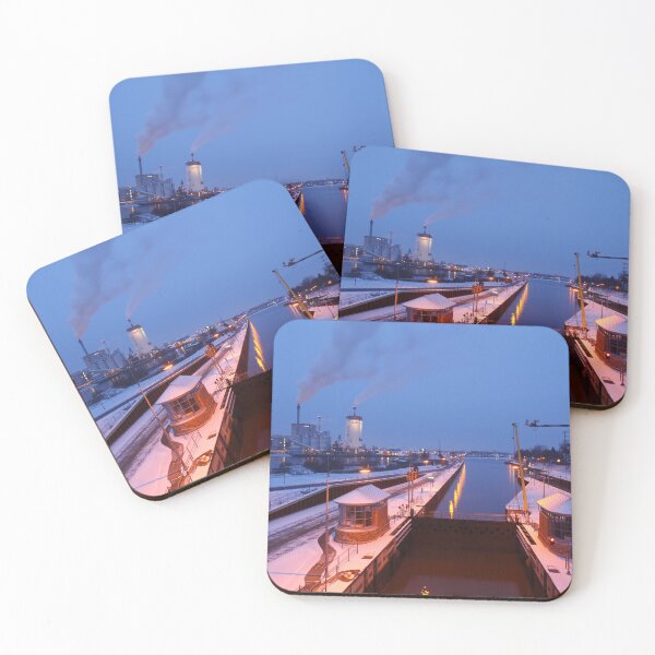 Item preview, Weser weir in winter at dusk, Bremen, Germany designed and sold by Torsten  Krüger.