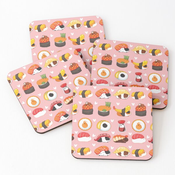 Item preview, Love Guinea Pig Sushi - Pink Background designed and sold by Lulupainting.