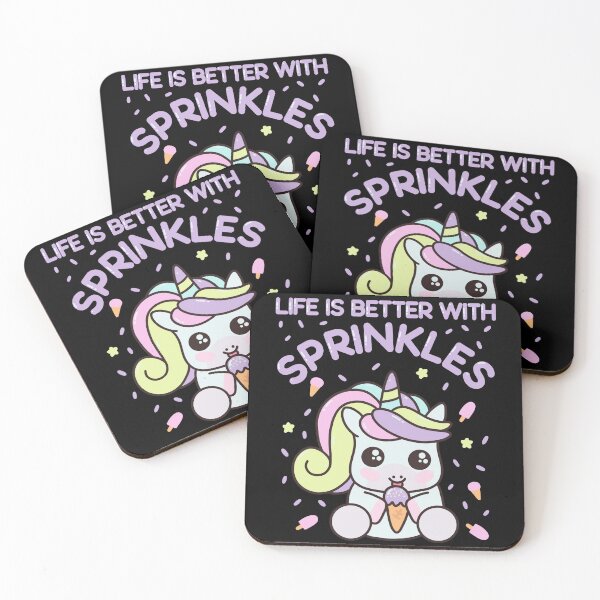 Item preview, Kawaii Cute Magical Pastel Ice Cream Unicorn Life is better with Sprinkles designed and sold by JokeGysen.