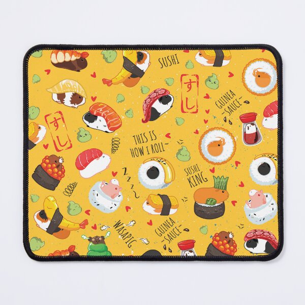 Item preview, Japanese Guinea Pig Sushi - Yellow Background designed and sold by Lulupainting.
