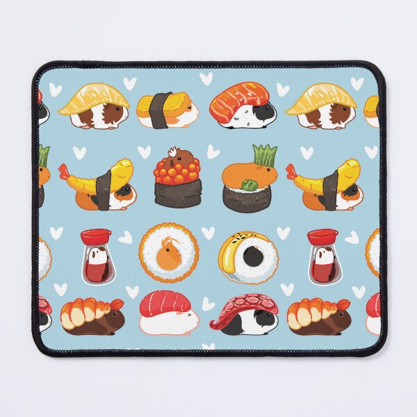 Item preview, Love Guinea Pig Sushi - Blue Background designed and sold by Lulupainting.
