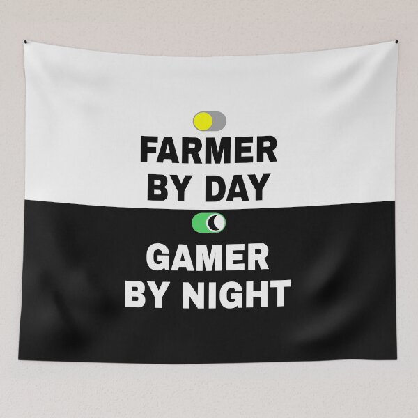 Item preview, Farmer By Day Gamer By Night - Simple Design designed and sold by FridPix.