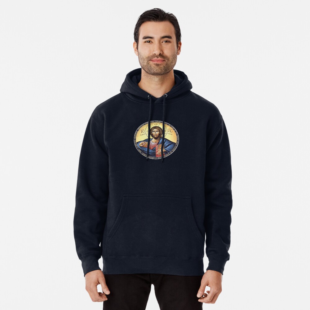 Christ Pantocrator Adult Pull-Over Hoodie by Byzantine Icon - Fine
