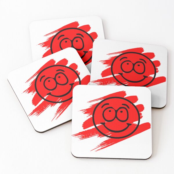 Item preview, Red Smiley Face Brush Stroke Emoji Style Happy Art Design designed and sold by Moonrock Design.