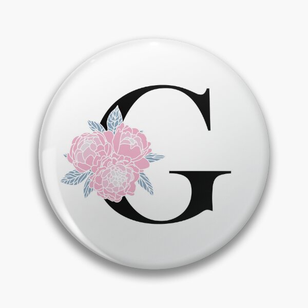Artikelvorschau, Blumenmonogramm G Pfingstrosenstrauß Buchstabe G Hochzeitsinitialen Großbuchstabe G entworfen und verkauft von KateBilous.
