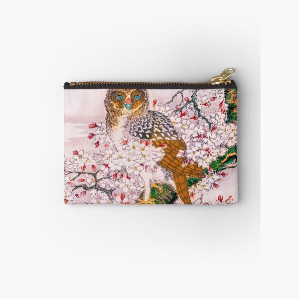 Item preview, Short-eared Owl and Cherry Flower illustration from Pictorial Monograph of Birds (1885) by Numata Kashu  designed and sold by kimmary0.