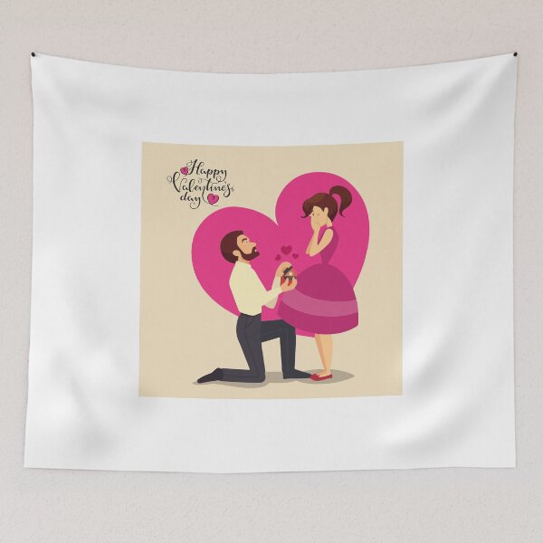 Item preview, Marry me cartoon illustration for valentines day. designed and sold by deeplaxman.