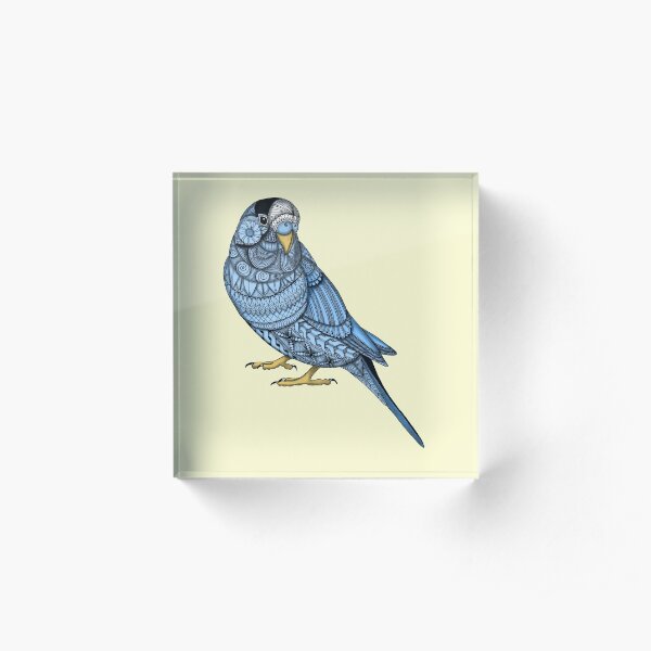 Parakeet - Blue Acrylic Block