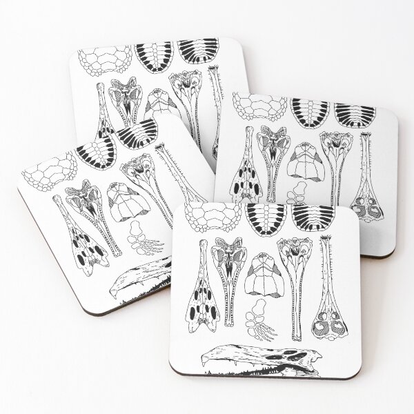 Item preview, Vintage design crocodile fossil drawing Chelonians and Crocodilians designed and sold by a-spinifex.