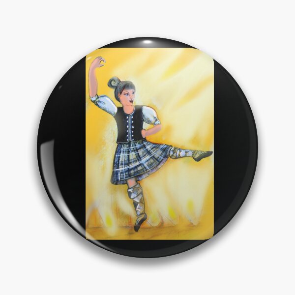 "Highland dancer,yellow back lighting on stage, in motion, black and ...