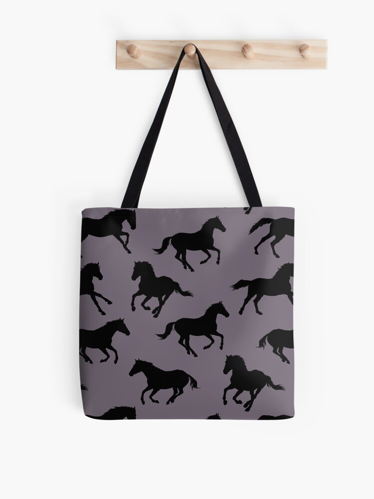 Black Galloping Horses Silhouette Pattern