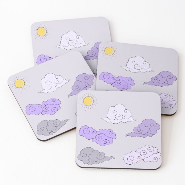 Item preview, Purple Retro Vintage Clouds with sun  designed and sold by reannyn.