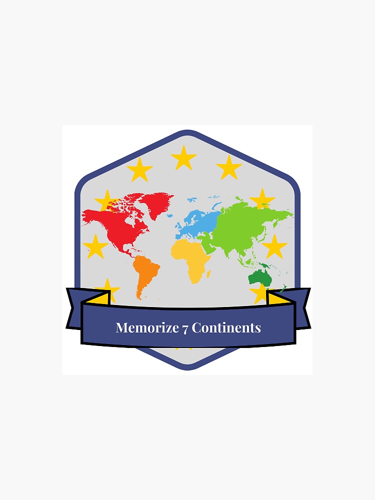 Thumbnail 3 of 3, Sticker, Memorize 7 Continents designed and sold by alixbryant.