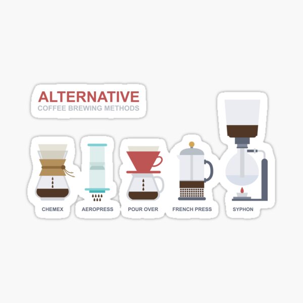 alternative brewing coffee methods Sticker