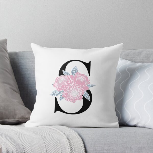 Artikelvorschau, Blumenmonogramm S Pfingstrosenstrauß Buchstabe S Hochzeitsinitialen Großbuchstabe S entworfen und verkauft von KateBilous.