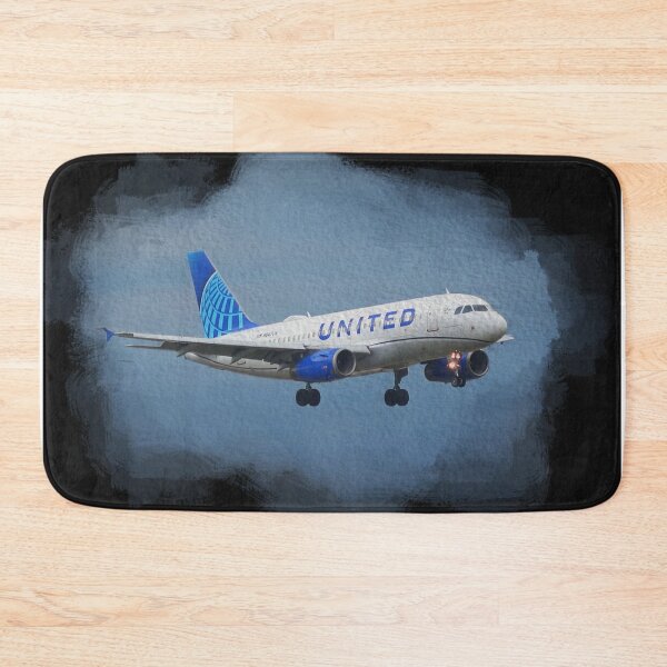 Item preview, watercolor airbus A319 black background designed and sold by FDbubble1986.