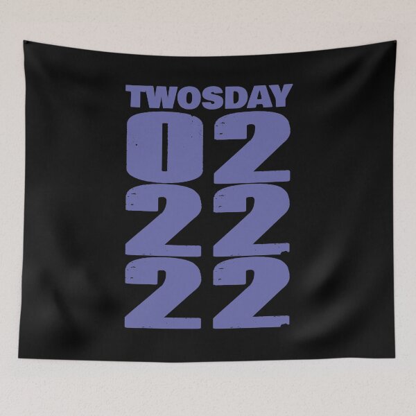 Item preview, Twosday 022222 Periwinkle Blue Typography designed and sold by ellenhenry.