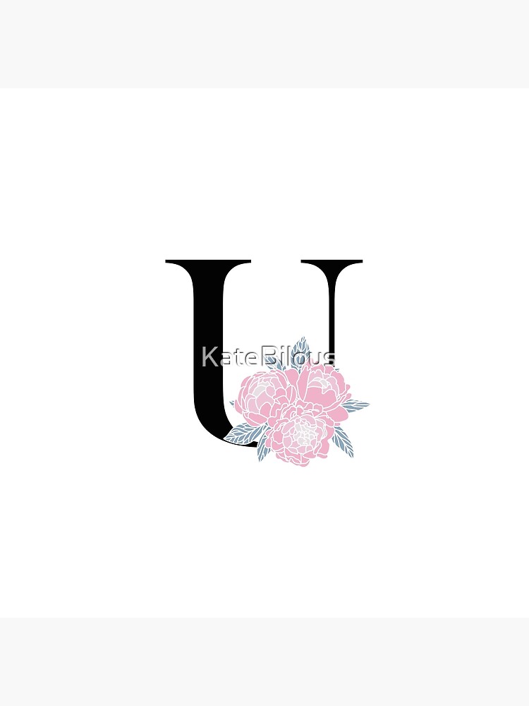 Premium Vector  Floral monogram u peony bouquet letter u wedding initials