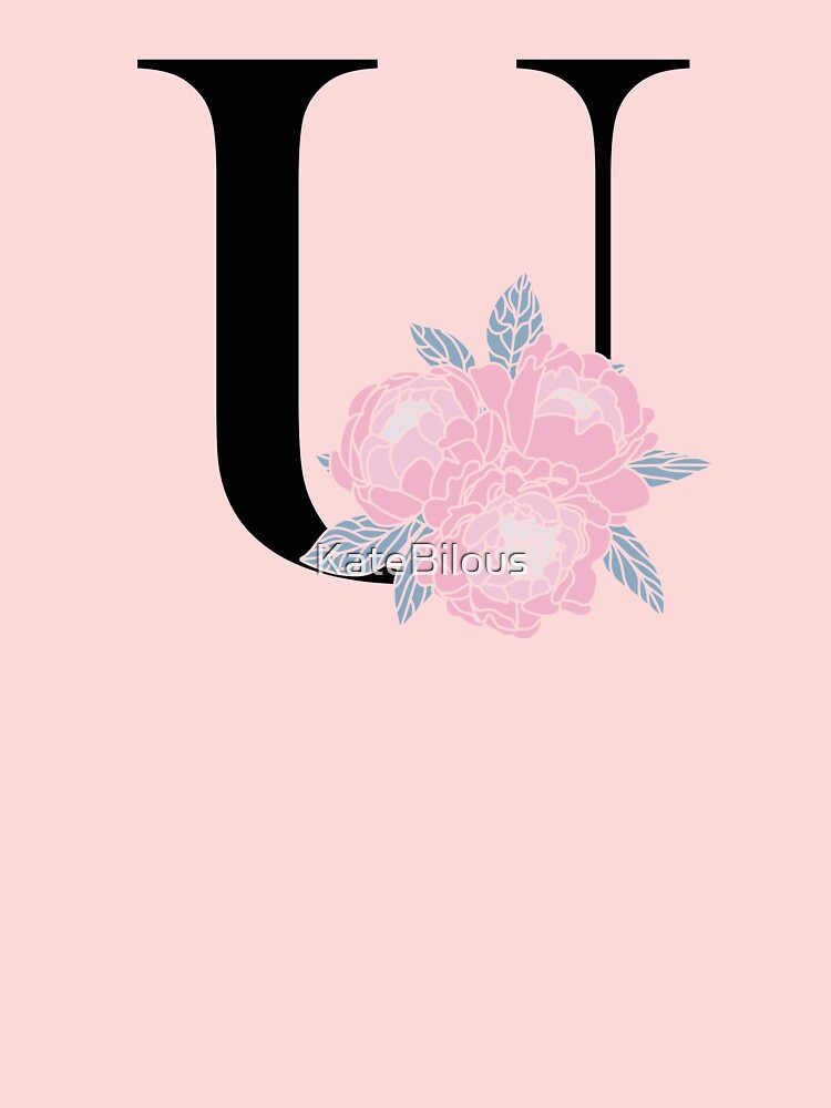 Premium Vector  Floral monogram u peony bouquet letter u wedding initials