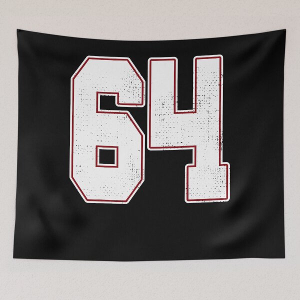 Item preview, 64 Outline Number 64 Fan Varsity Sports Team Blue Jersey T-Shirt designed and sold by viselxmce.