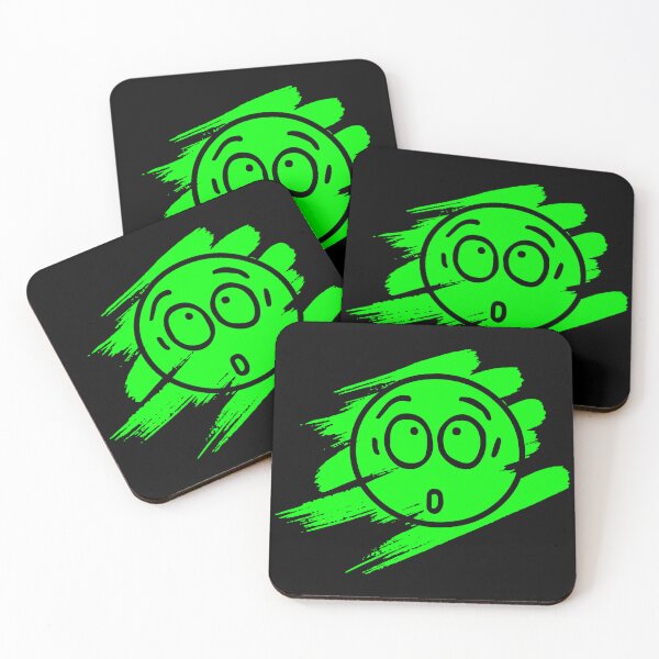 Item preview, Shocked Smiley Face With Green Paint Brush Stroke Design designed and sold by Moonrock Design.