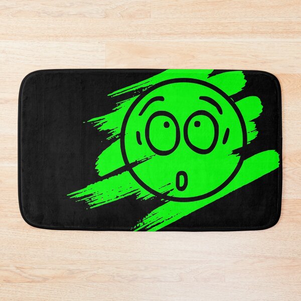 Item preview, Shocked Smiley Face With Green Paint Brush Stroke Design designed and sold by Moonrock Design.